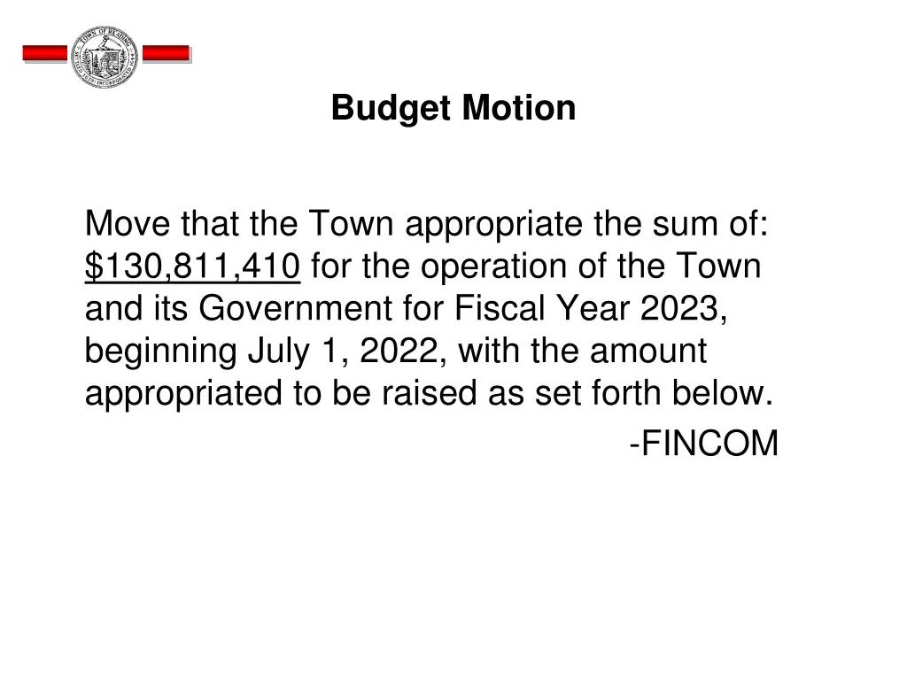 budget motion