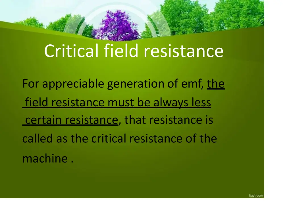 critical field resistance