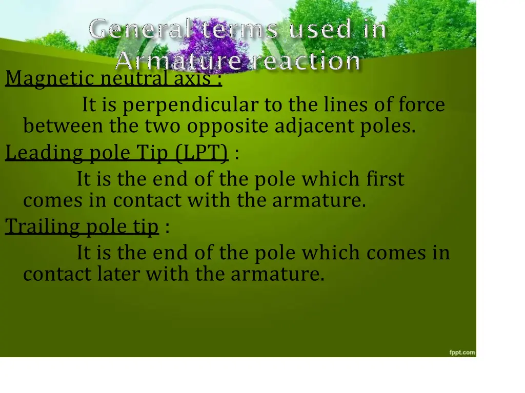 magnetic neutral axis it is perpendicular