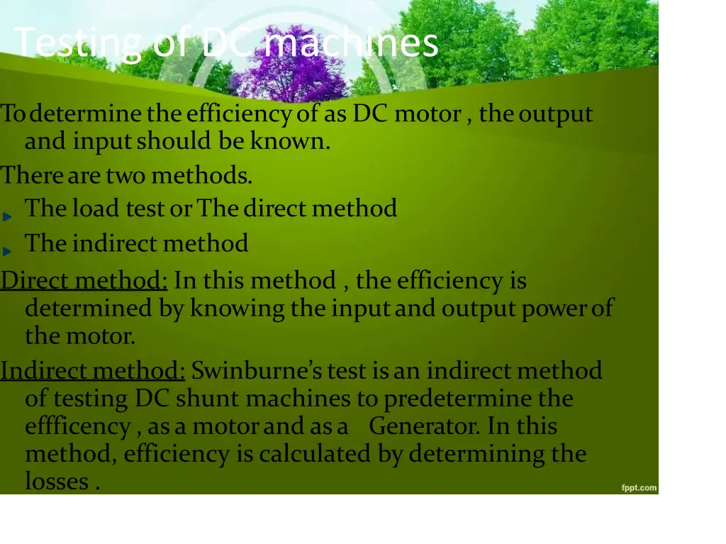testing of dc machines