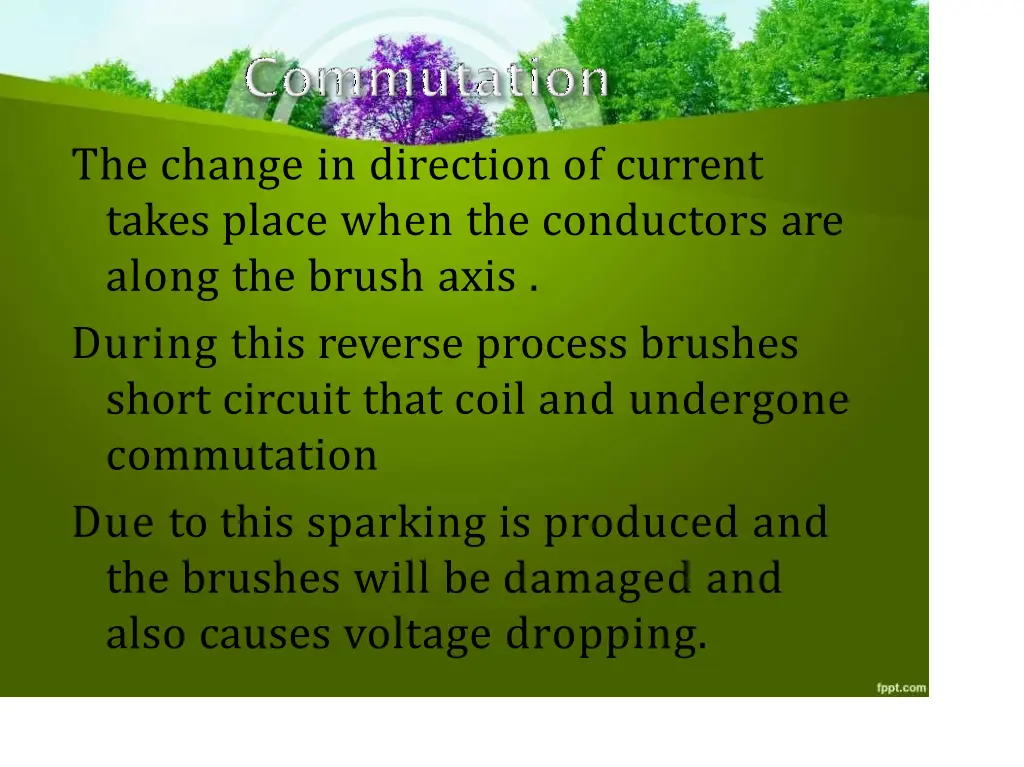 the change in direction of current takes place