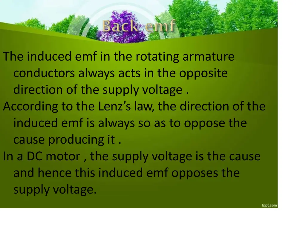 the induced emf in the rotating armature