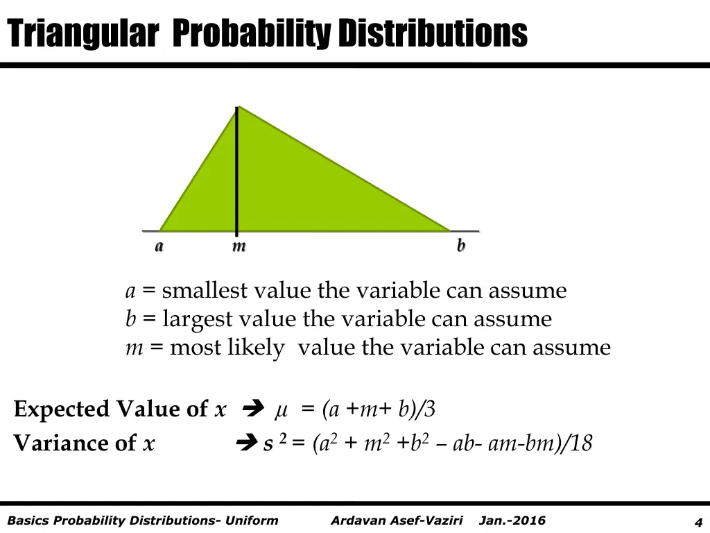 triangular probability distributions