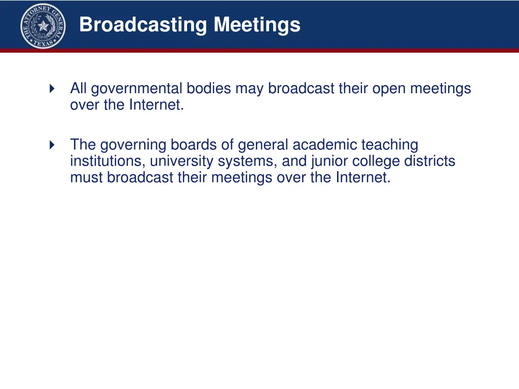 broadcasting meetings