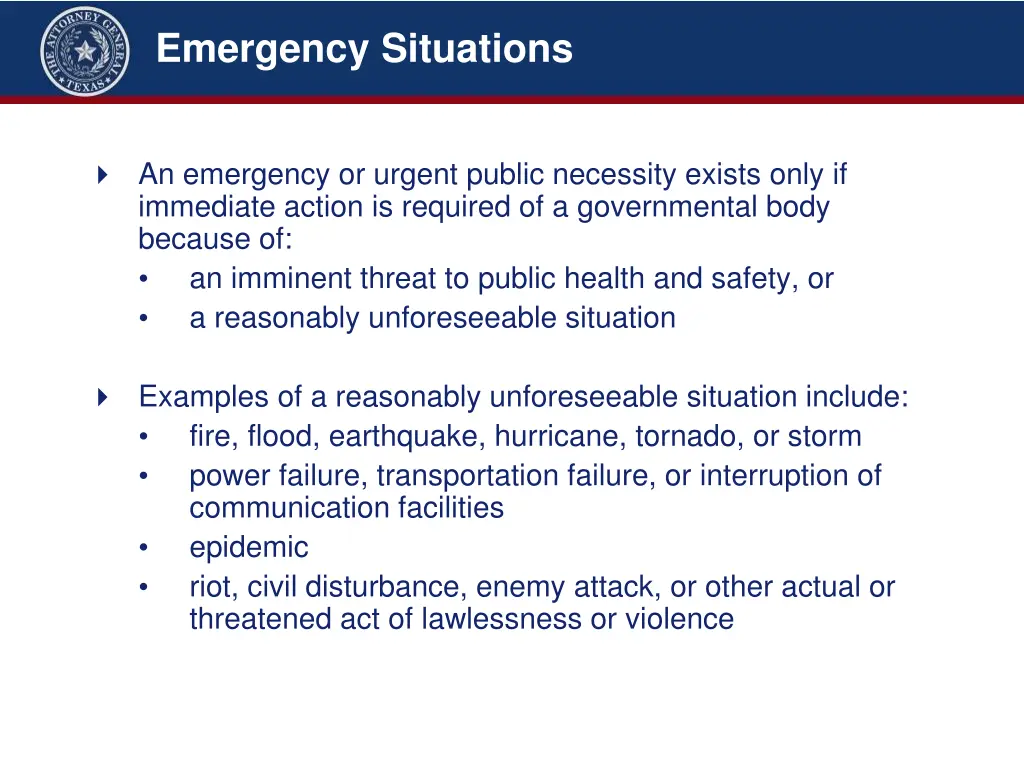 emergency situations