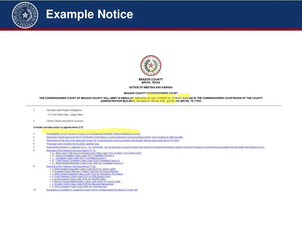 example notice