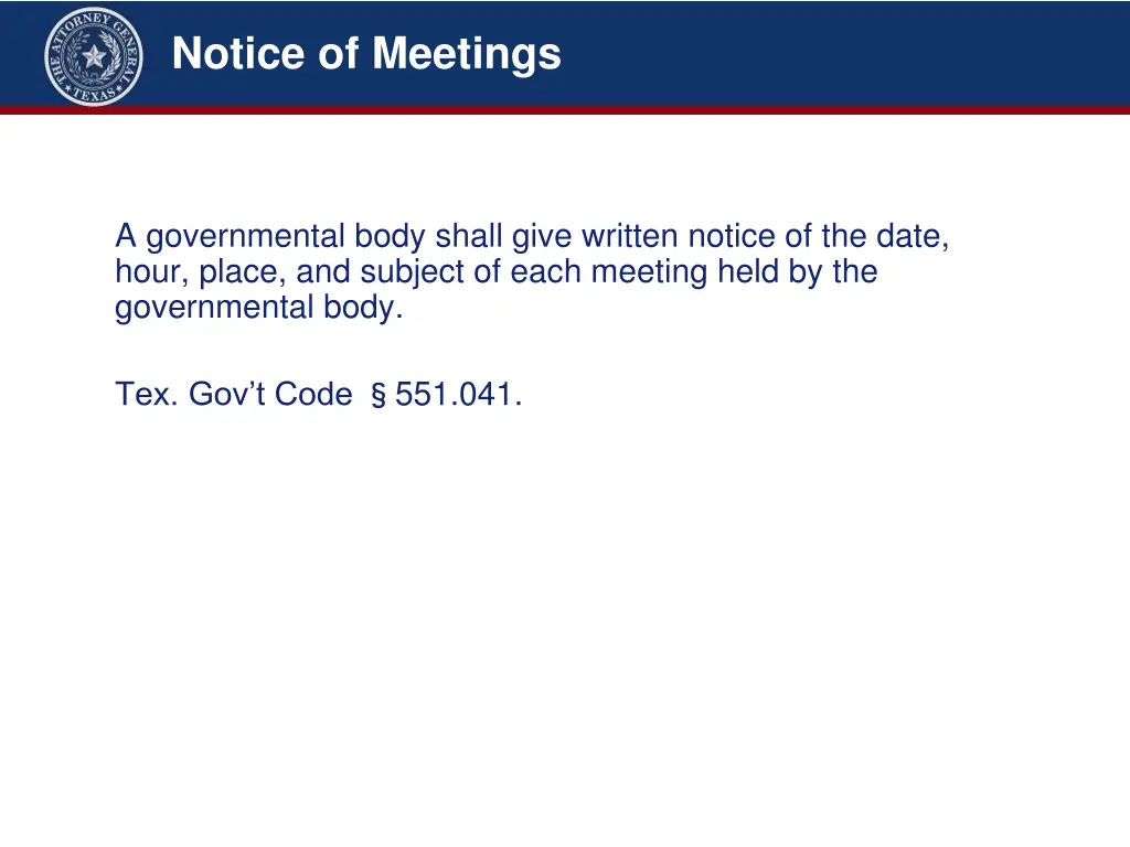 notice of meetings