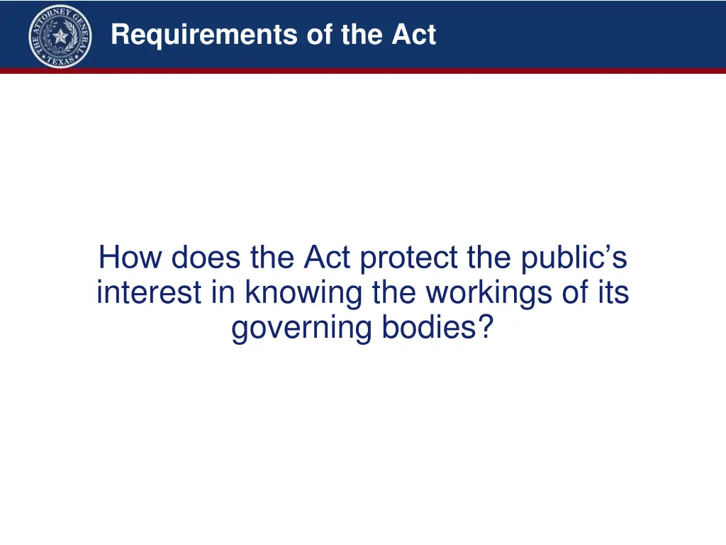 requirements of the act