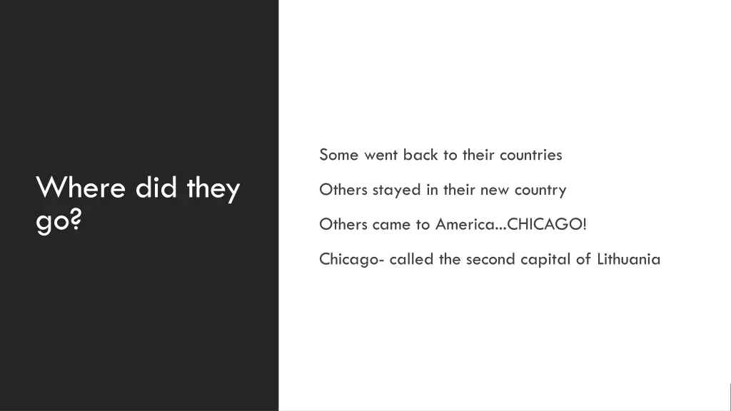 some went back to their countries