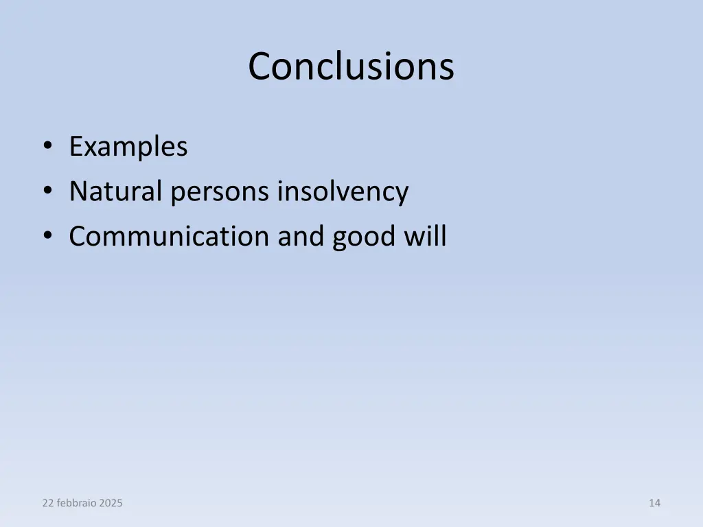 conclusions