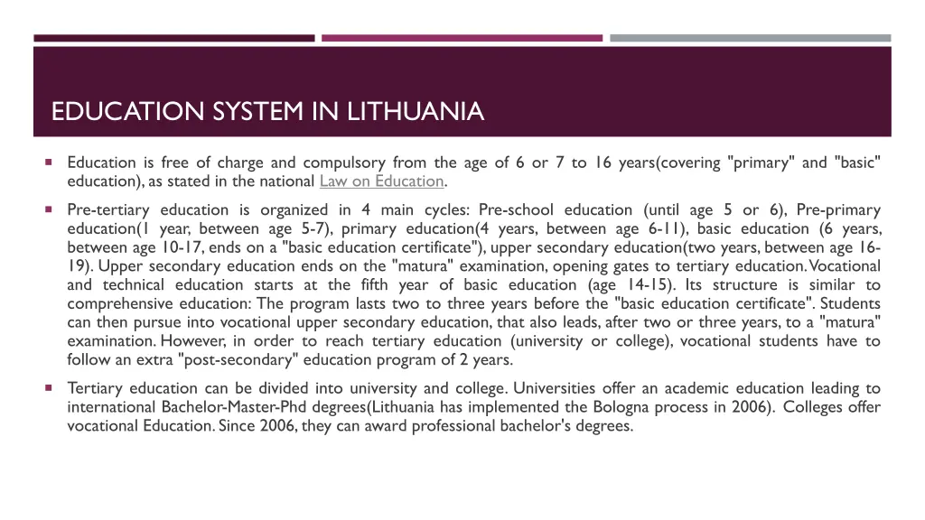 education system in lithuania