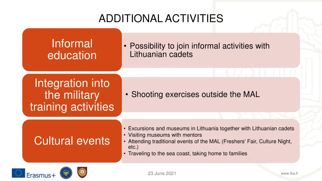 additional activities