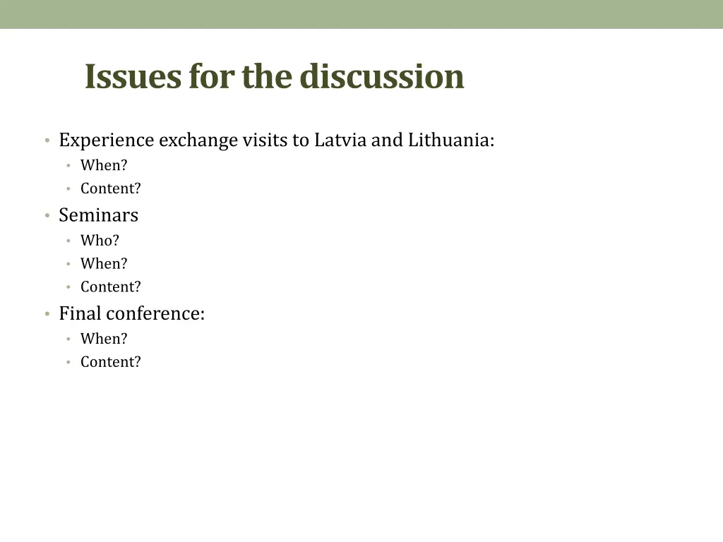 issuesfor thediscussion