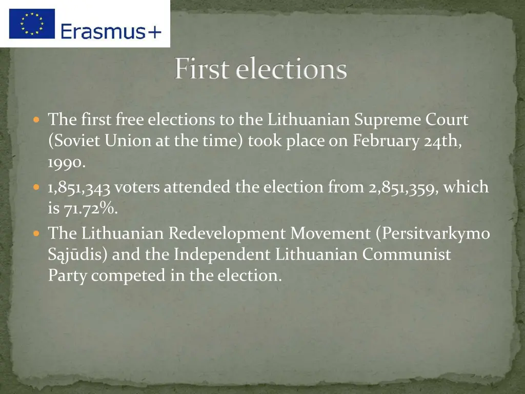 first elections