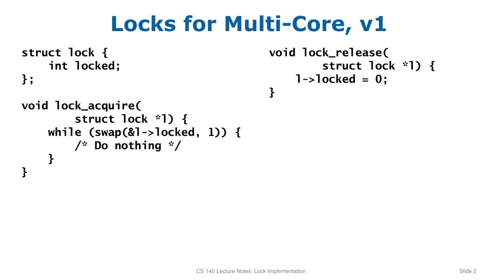 locks for multi core v1