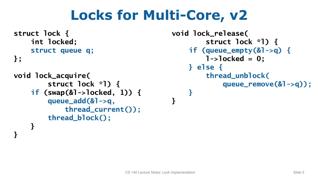 locks for multi core v2