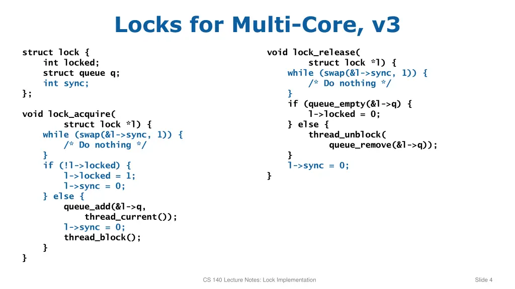 locks for multi core v3