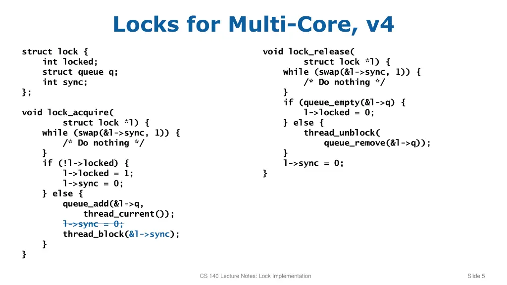 locks for multi core v4
