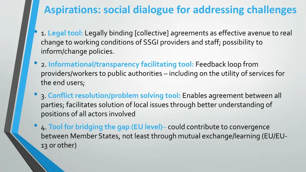 aspirations social dialogue for addressing