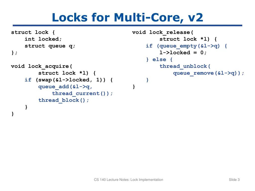 locks for multi core v2