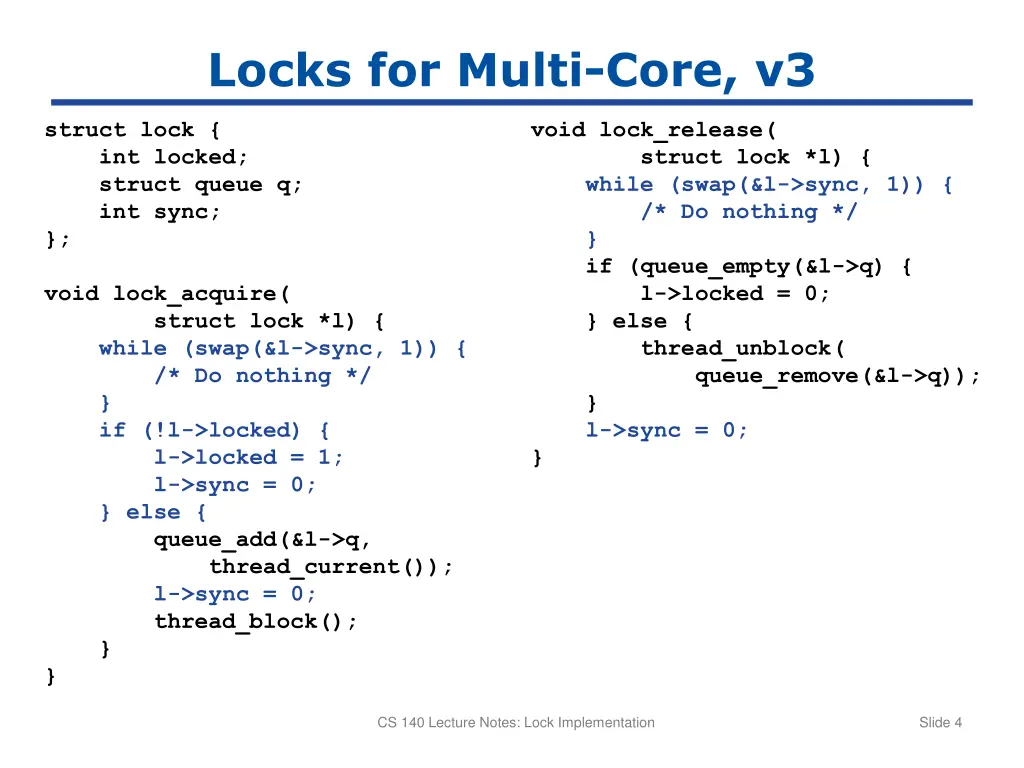 locks for multi core v3
