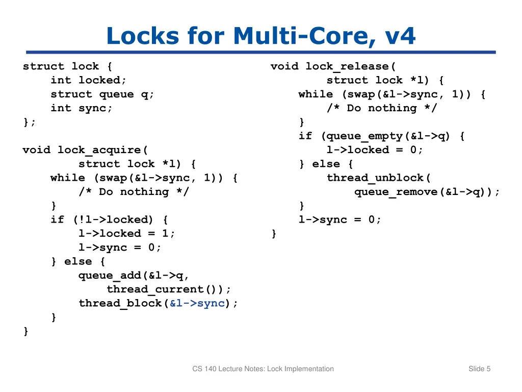 locks for multi core v4
