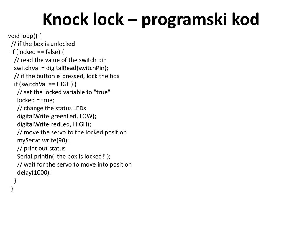 knock lock programski kod 2