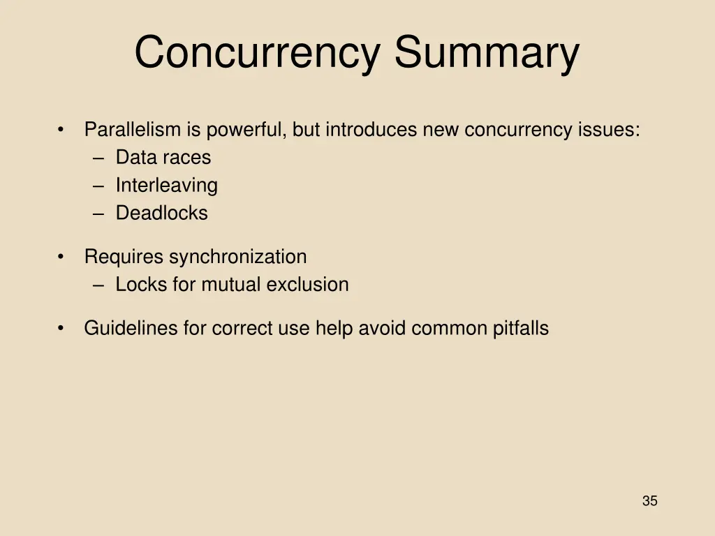 concurrency summary