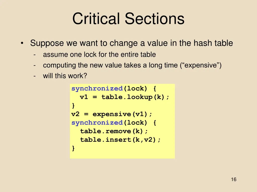 critical sections 2