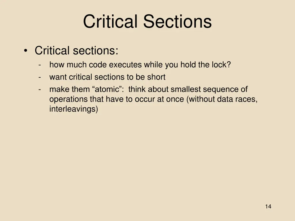 critical sections