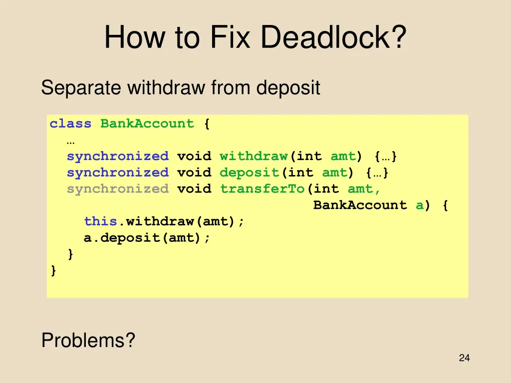 how to fix deadlock 1