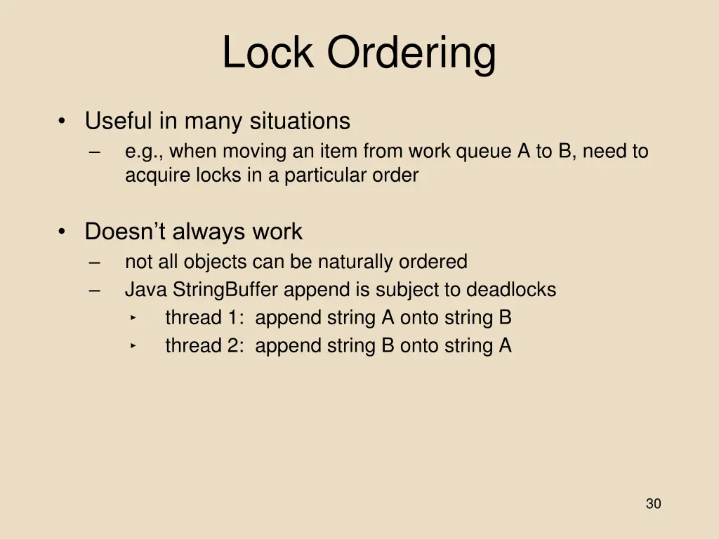 lock ordering