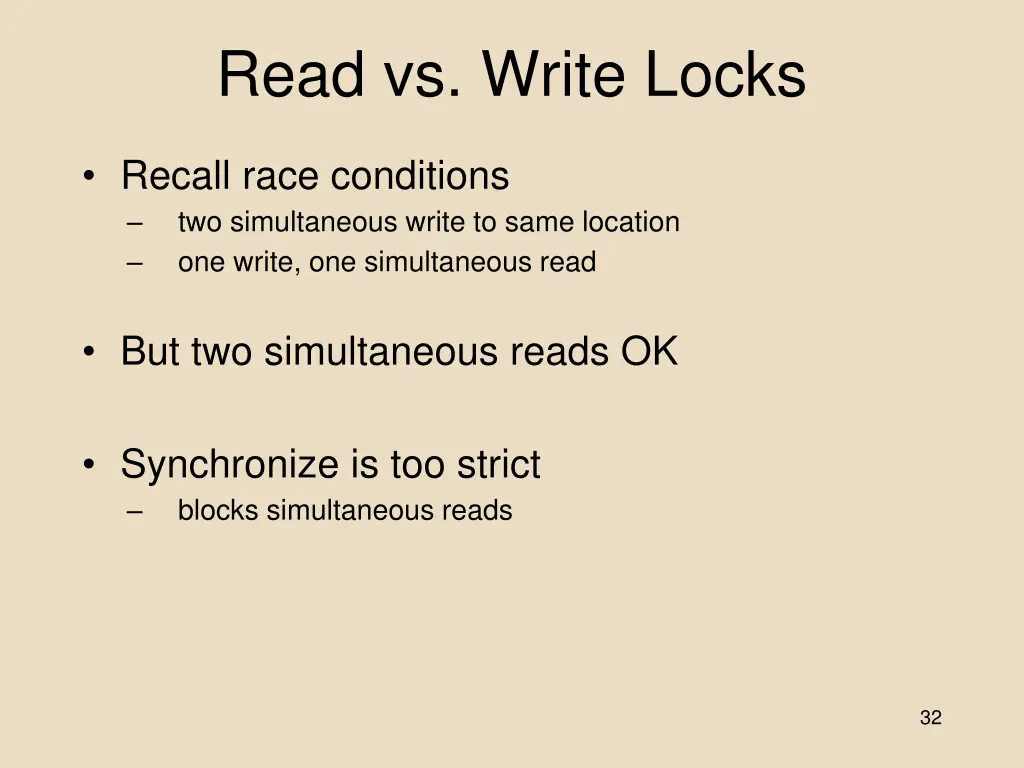 read vs write locks