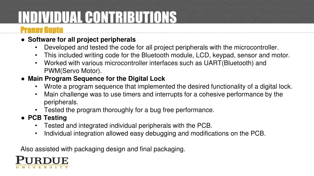 individual contributions pranav gupta pranav gupta