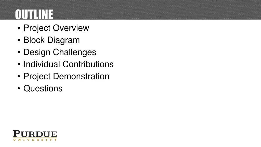 outline project overview block diagram design