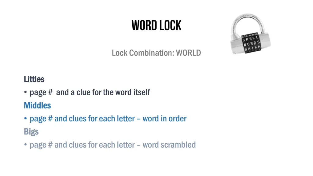 lock combination world