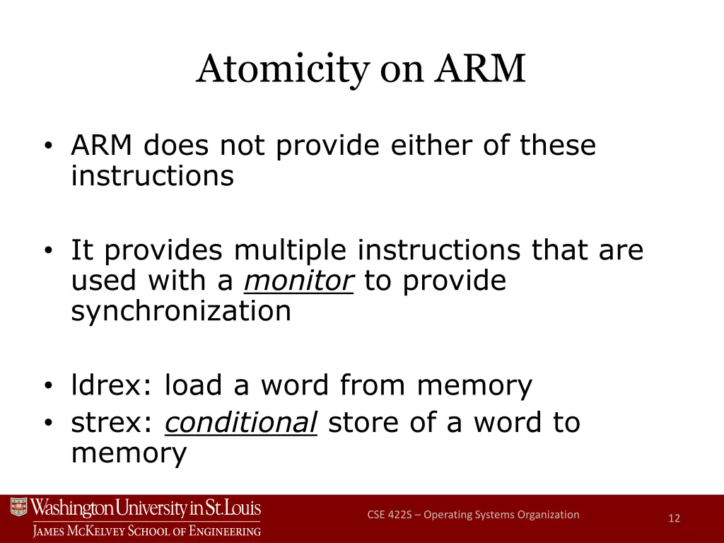 atomicity on arm