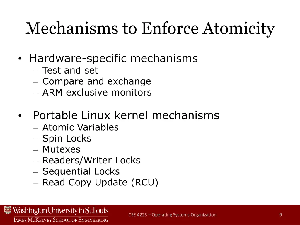 mechanisms to enforce atomicity