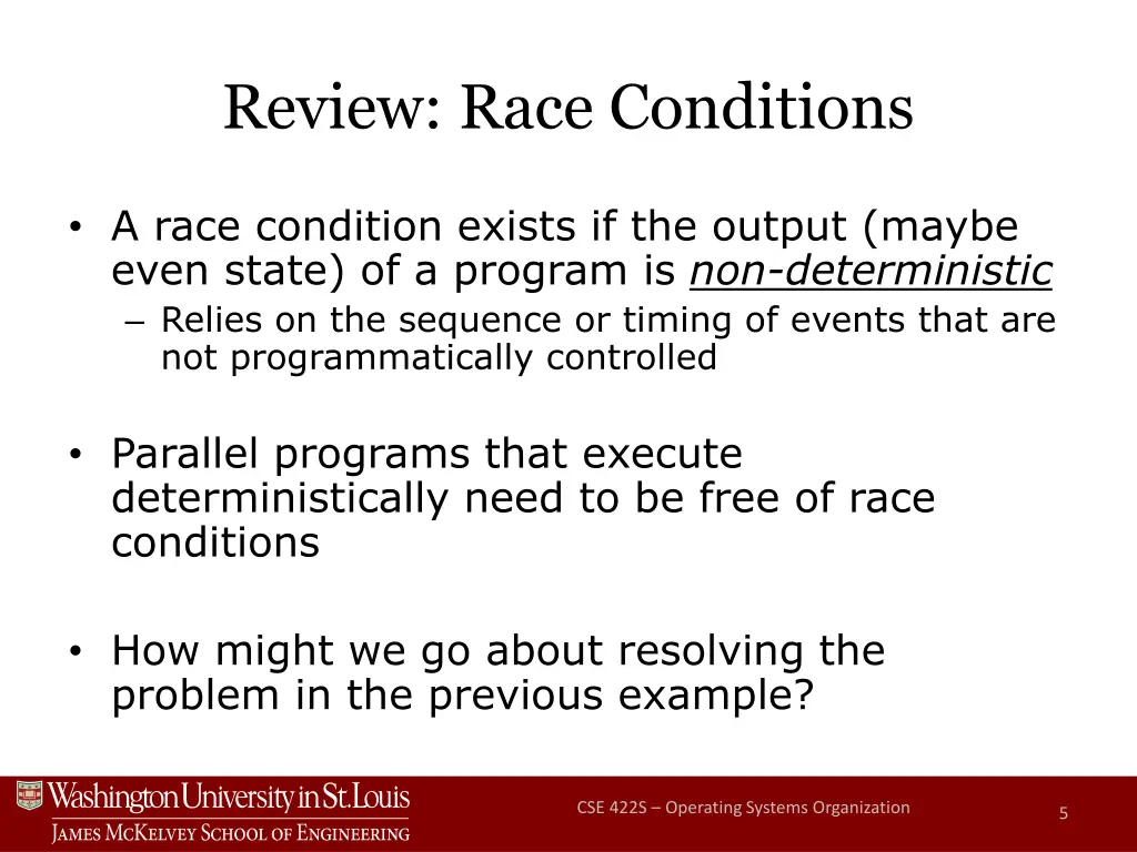 review race conditions
