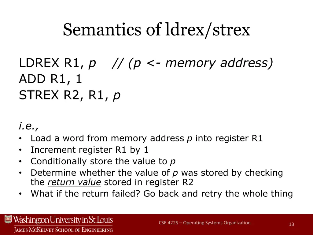 semantics of ldrex strex