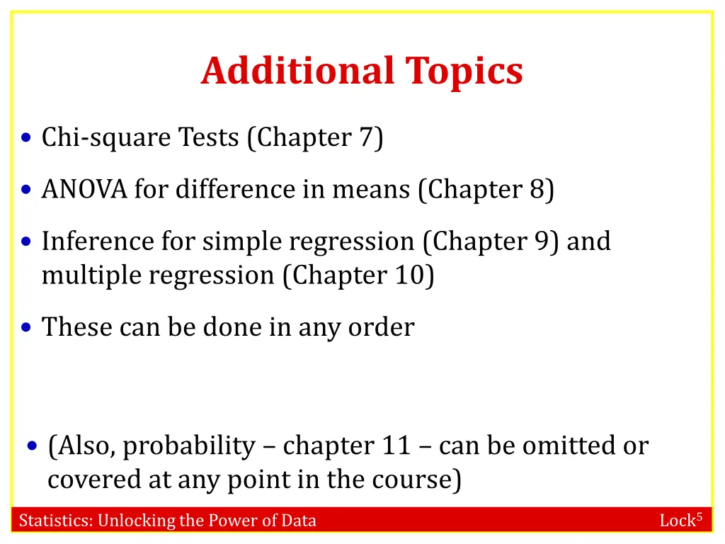 additional topics