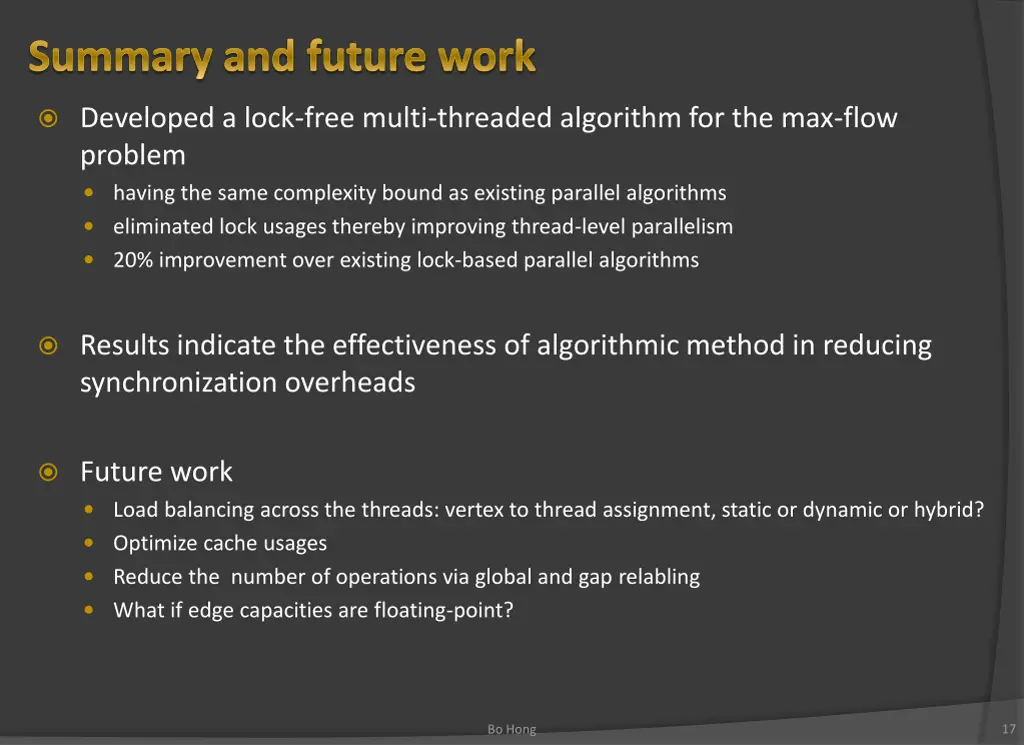 summary and future work