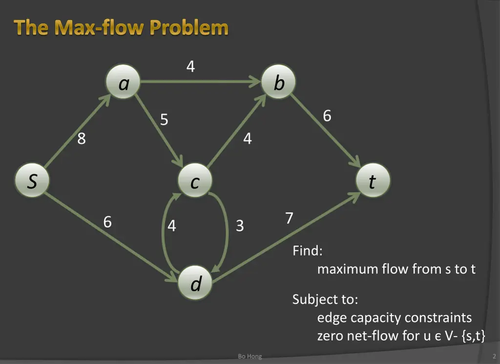 the max flow problem