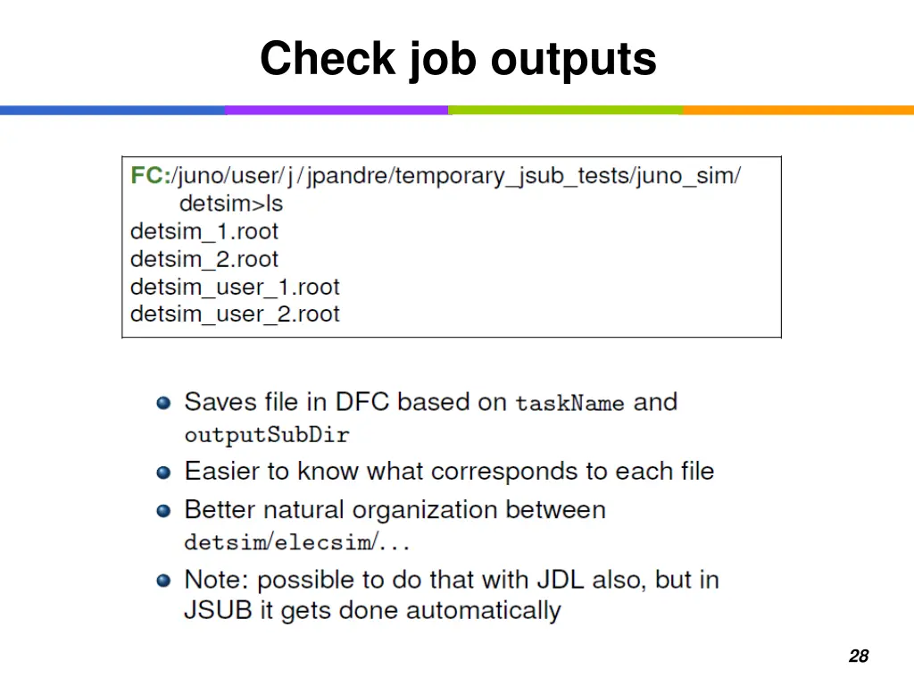 check job outputs