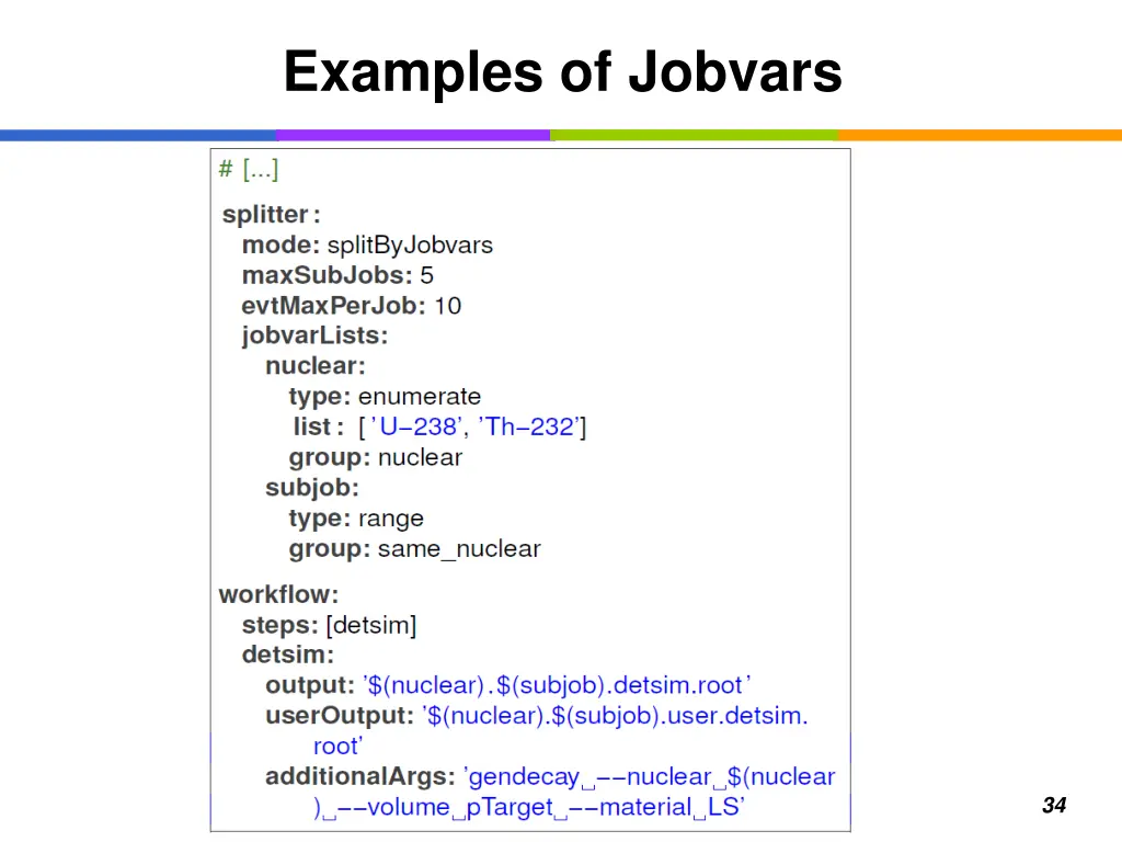 examples of jobvars