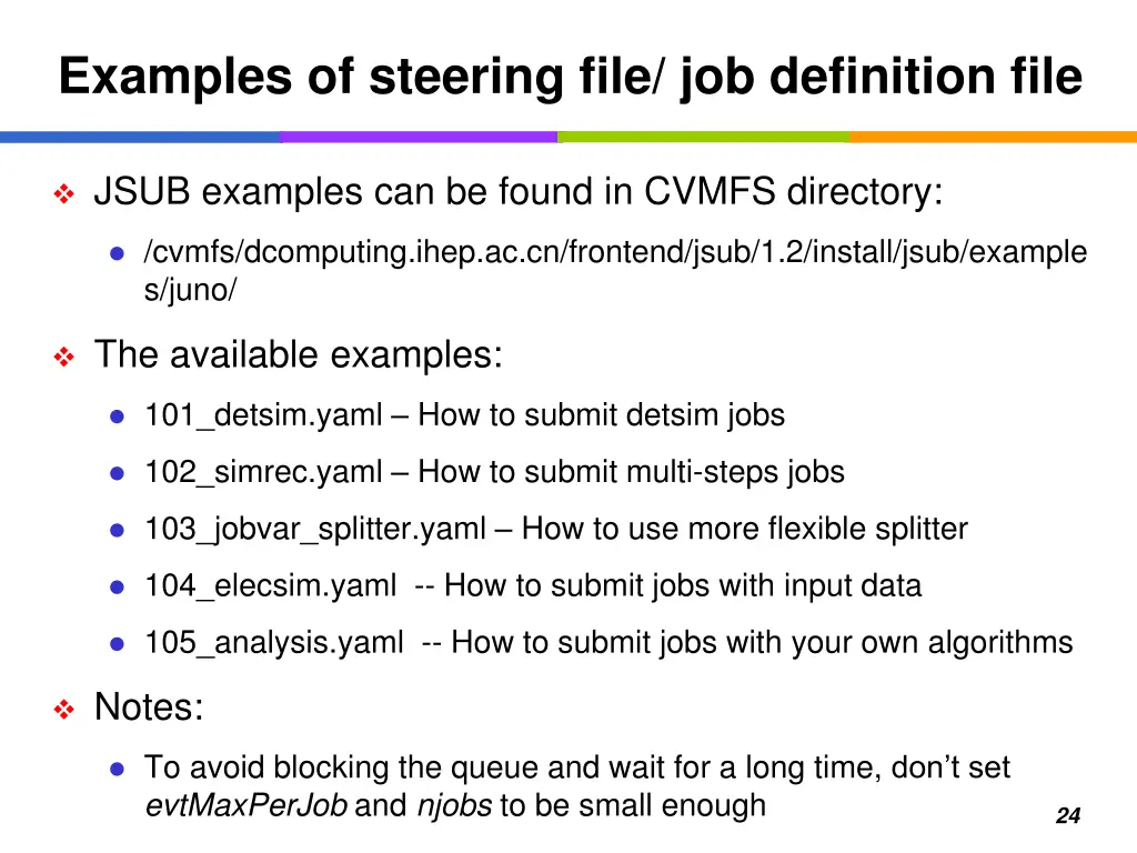 examples of steering file job definition file