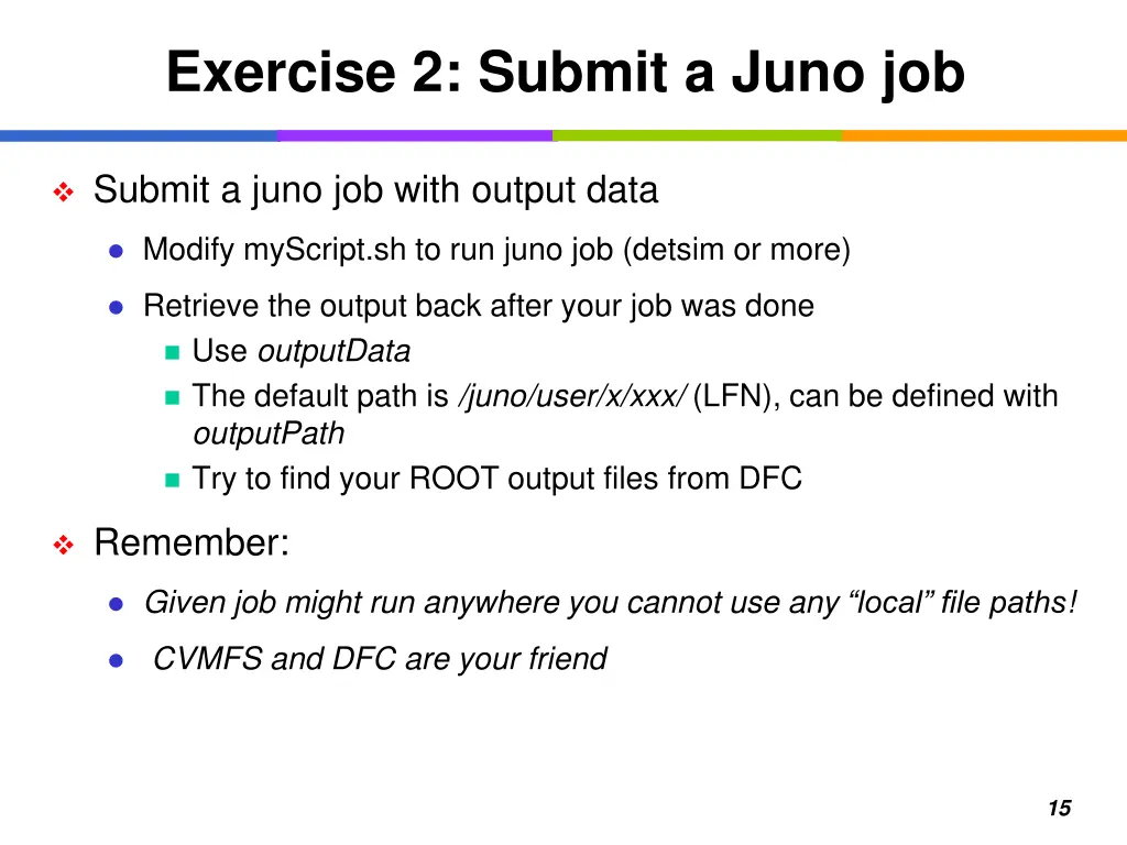 exercise 2 submit a juno job
