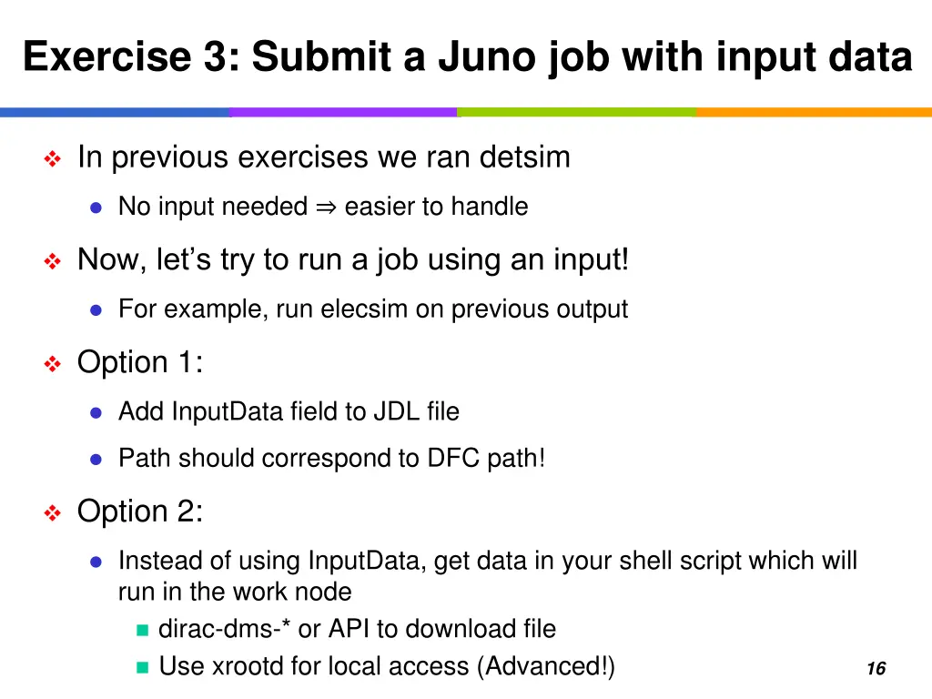 exercise 3 submit a juno job with input data