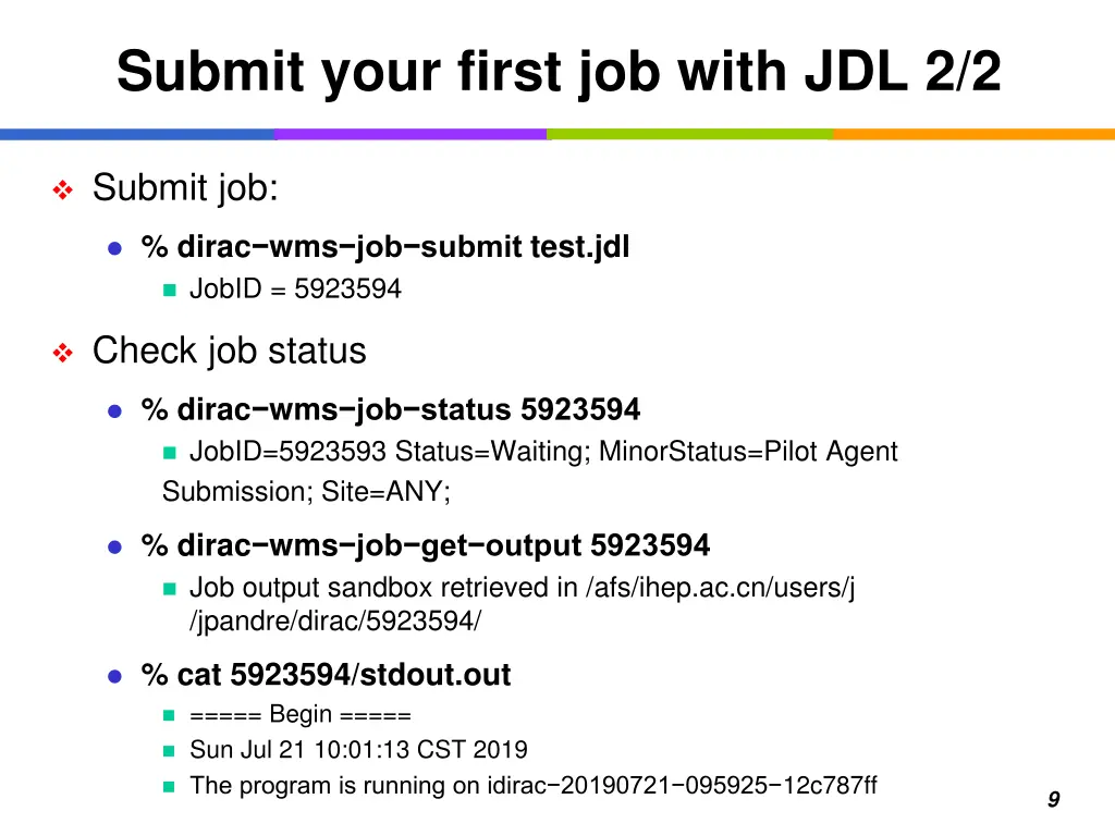 submit your first job with jdl 2 2
