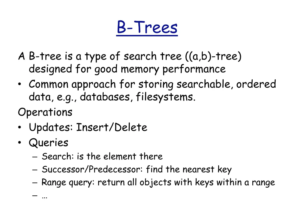 b trees